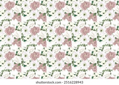 Spring floral pattern. The flowery design is seamless. Plant designs for fabrics, covers, manufactures, wallpapers, prints, gift wrap, and scrapbooking.Spring blossom pattern. The flowery design is se