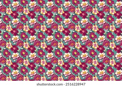 Spring floral pattern. The flowery design is seamless. Plant designs for fabrics, covers, manufactures, wallpapers, prints, gift wrap, and scrapbooking.Spring blossom pattern. The flowery design is se