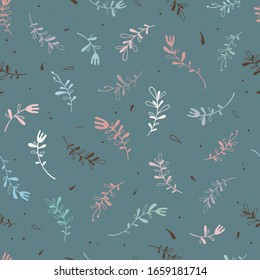 Patrón floral primaveral en tonos pastel. Gráficos hechos a mano sin inconvenientes con flores multicolores. Estilo minimalista lindo.