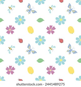 Spring floral pattern. Seamless pattern with flowers