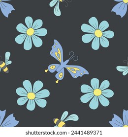 Spring floral pattern. Seamless pattern with flowers