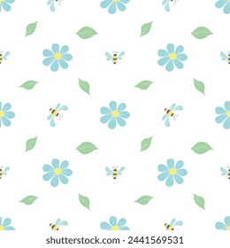 Spring floral pattern. Seamless pattern with flowers
