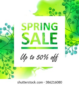 Spring floral sale banner 