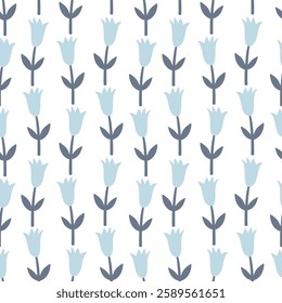 Spring Floral Seamless Pattern, abstract seamless pattern with flowers and branches, background graphic design print vector illustration, vintage colors.