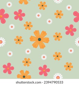 Spring floral seamless pattern. flowers pattern. simple cute minimal floral pattern vector