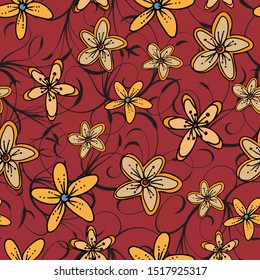 Spring floral seamless pattern illustration for print. Vector.