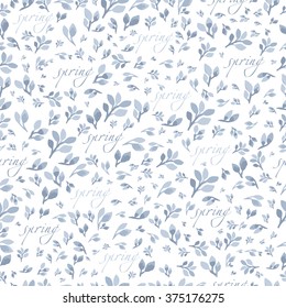 spring floral set leaves with cute animals