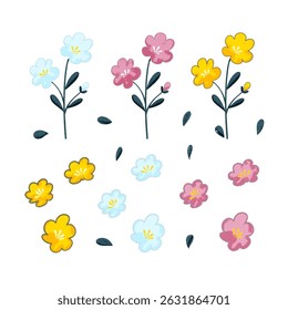 Spring Floral Simple Handdrawing Illustration Art For Decoration Wedding Birthday Invitation Etc