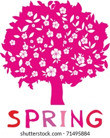 SPRING FLORAL TREE - VECTOR BACKGROUND