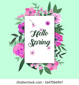 Frühling mit floraler Vektorillustration 03