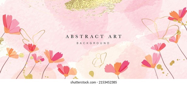 Spring Floral Watercolor Vector Background Luxury Stock Vector (Royalty ...