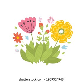 Fondo floral de primavera con mariposas. Plantas de antojo natural