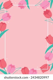 Spring flower background material, pink tulips