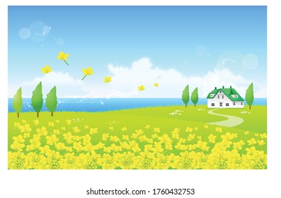 Spring Flower Background Natural Landscape Illustration