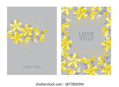 Spring flower blossom elements for card, header, invitation, poster, social media, post publication.
