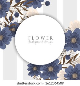 Spring flower boarder - blue flower