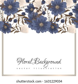 Spring flower boarder - blue flower