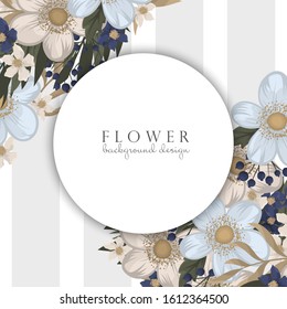 Spring flower boarder - light blue flower