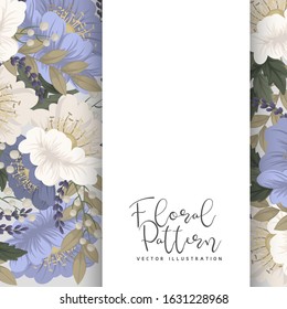 Spring flower boarder - light blue flower
