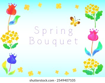 Spring Flower Bouquet (Vector Illustration Frame)
