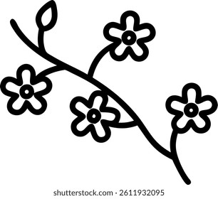 Spring flower branch vector illustration, Eps file. 