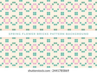 spring flower bricks pattern background