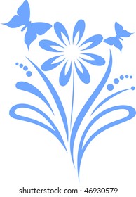 spring flower with the butterflies