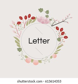 spring flower circle card vector illustration flat design