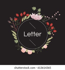 spring flower circle card vector illustration flat design