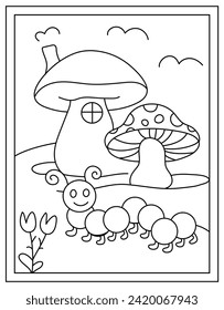 Spring flower coloring page design with hand drawn vector 