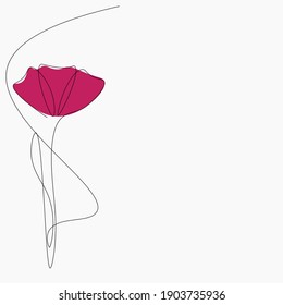 Spring flower continuous line drawing. Vector illustration