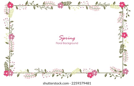 spring flower element circle frame. Flower background. Floral poster, invite. Vector arrangements for greeting card or invitation design