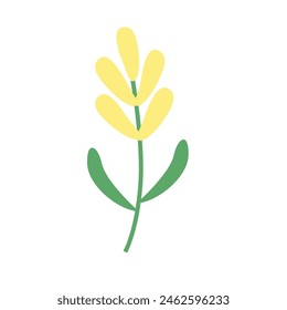 Flor de primavera, icono plano. Naturaleza vegetal, signo de manzanilla.