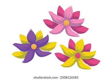 Spring Flower Flat Sticker Design