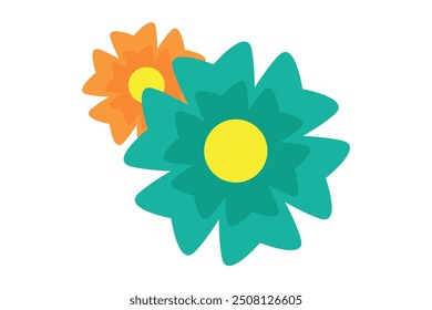Spring Flower Flat Sticker Design