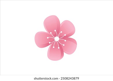 Spring Flower Flat Sticker Design