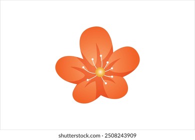 Spring Flower Flat Sticker Design