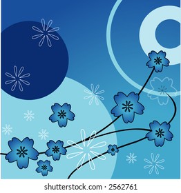 spring flower frame blue vector
