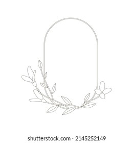 spring flower, frame emblem vector