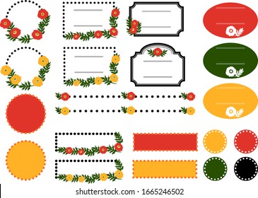 Spring Flower Frame Illustration Set