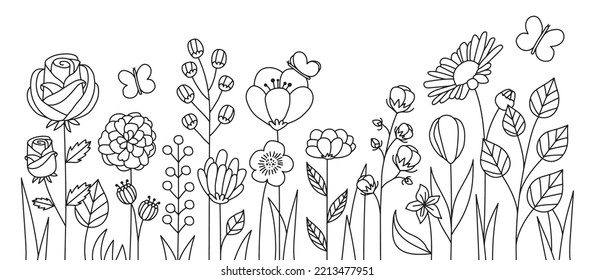 Spring flower garden vector illustration