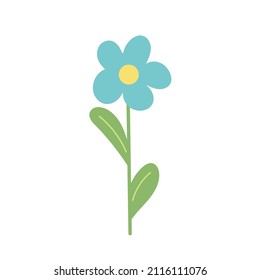 Spring flower growing. Simple vector illustration in cartoom style. Icon on white