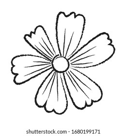 Flor de primavera. Elemento de doodle dibujado a mano. - vector