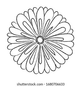 Spring flower. Hand drawn doodle element. - vector