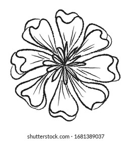 Spring flower. Hand drawn doodle element. - vector