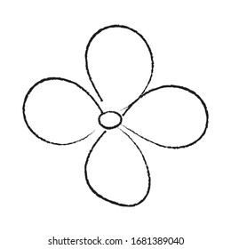 Flor de primavera. Elemento de doodle dibujado a mano. - vector