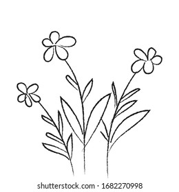 Spring flower. Hand drawn doodle element. - vector