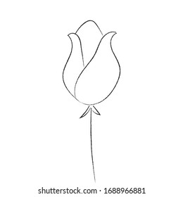 Spring flower. Hand drawn doodle element. - vector