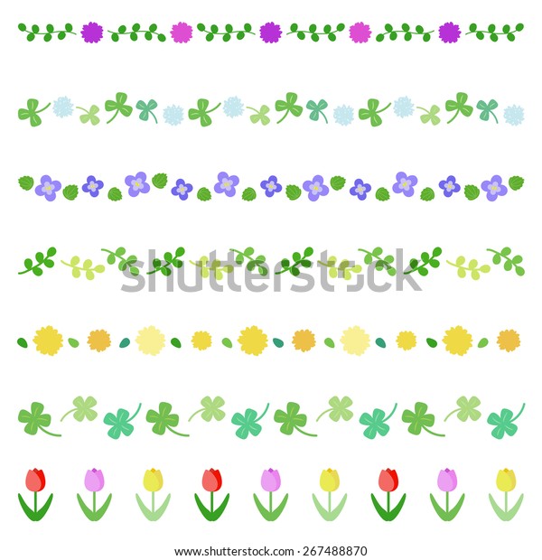 spring flower\
hand-drawn borders / vector\
eps10