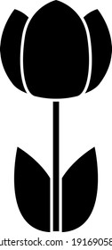 Spring Flower Icon. Black Stencil Design. Vector Illustration.